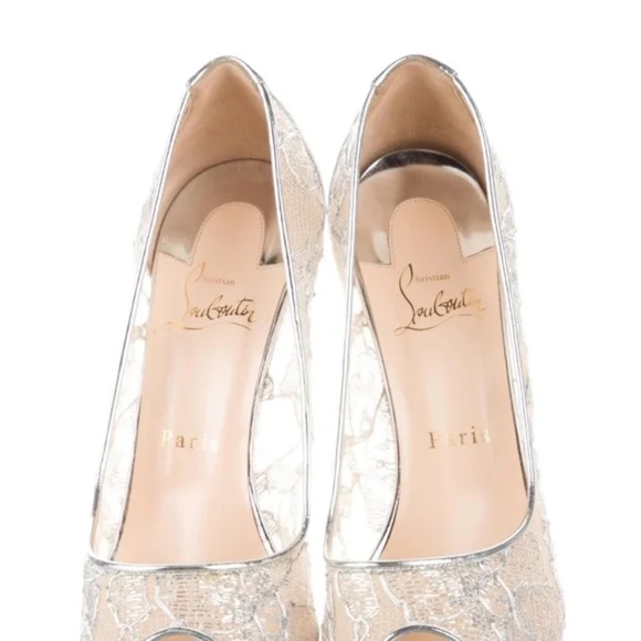 Christian Louboutin Very Lace Peep Toe Platform - Picture 4 of 8
